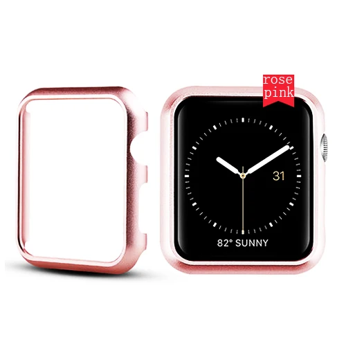 Защитная крышка для apple watch чехол 4 5 44 мм 40 мм iwatch чехол 3/2 42 мм 38 мм металлический корпус против царапин металлическая рамка аксессуары - Цвет: pink rose