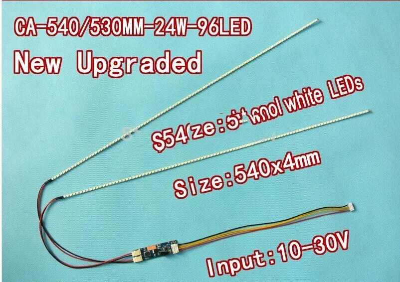 

Free shipping 20pcs 24'' 540mm Adjustable brightness led backlight strip kit,Update 24inch-wide LCD CCFL panel to LED backlight