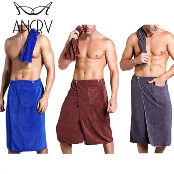 

Men SPA Bath Shower Wrap Towel Microfiber Blanket Swimming Beach Towel W/Pocket