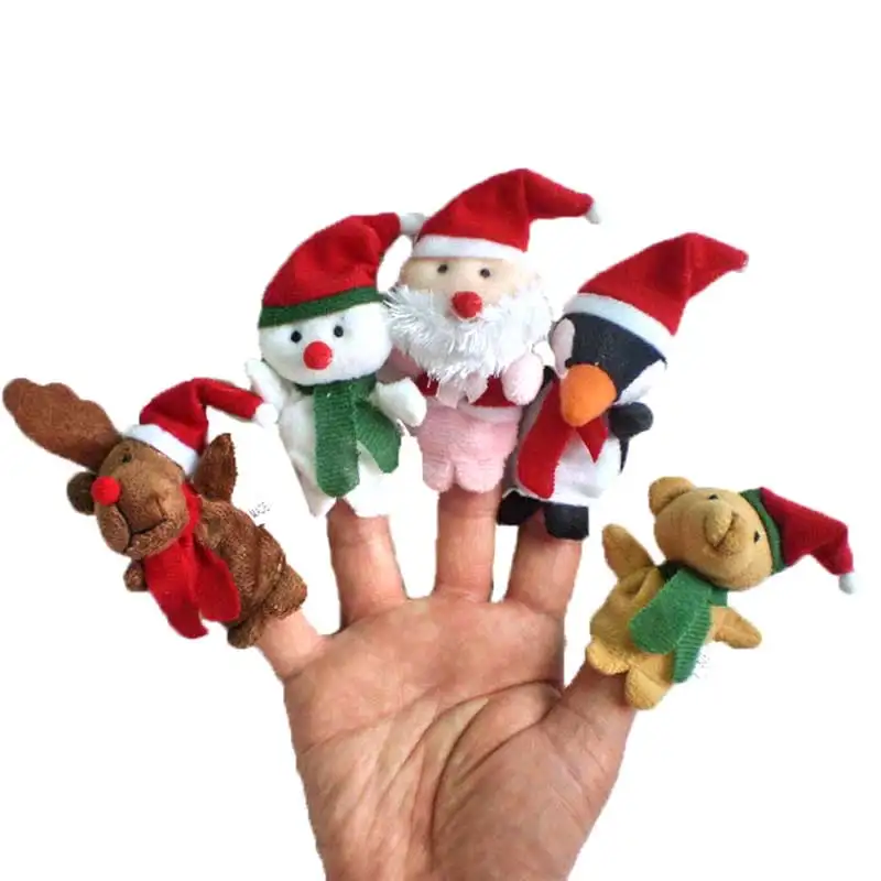 Лидер продаж 5 шт./компл. пальцевые куклы игрушки Рождественский Санта Клаус со снеговиком для малышей рассказы помощник пальцы, детский подарок на Рождество, 88 88