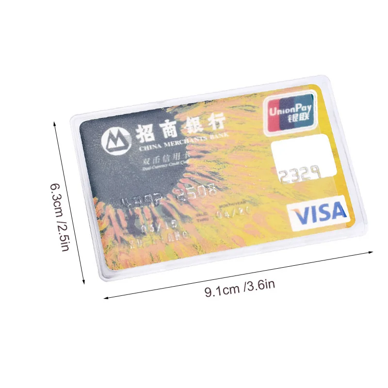 6,3*9,1 см прозрачный мягкий ПВХ Кредитная карта чехол ID карта чехол для смартфона с держателем автобусная карта крышка билетные держатели Porte Carte визитница