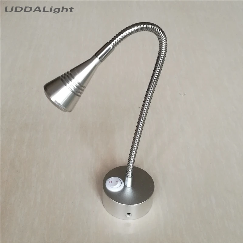 flexible light fixtures table lamp led 1-3w bedside reading light with switch