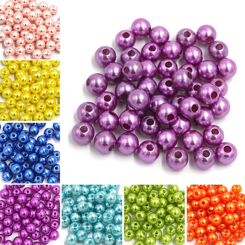 200pcs/lot 8mm Acrylic Beads for Clothes 11 Colors Charms Imitation