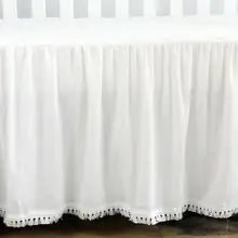 Детская кроватка Юбка Пыль рюшами для маленькие девочки и мальчики постельные принадлежности наборы(белый