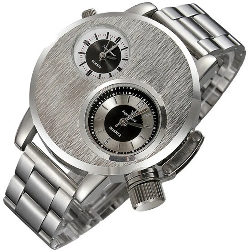 

New Mens Stainless Steel Date Military Sport Quartz Analog Wrist Watch Men's watch Wrist Party decoration Business Watch gif for