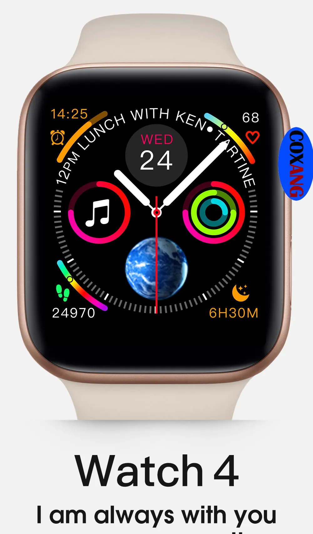 COXANG W54 Смарт-часы для мужчин и женщин 1,54 дюймов Голосовое управление шагомер пульсометр кровяное давление Смарт-часы для Apple IOS Android