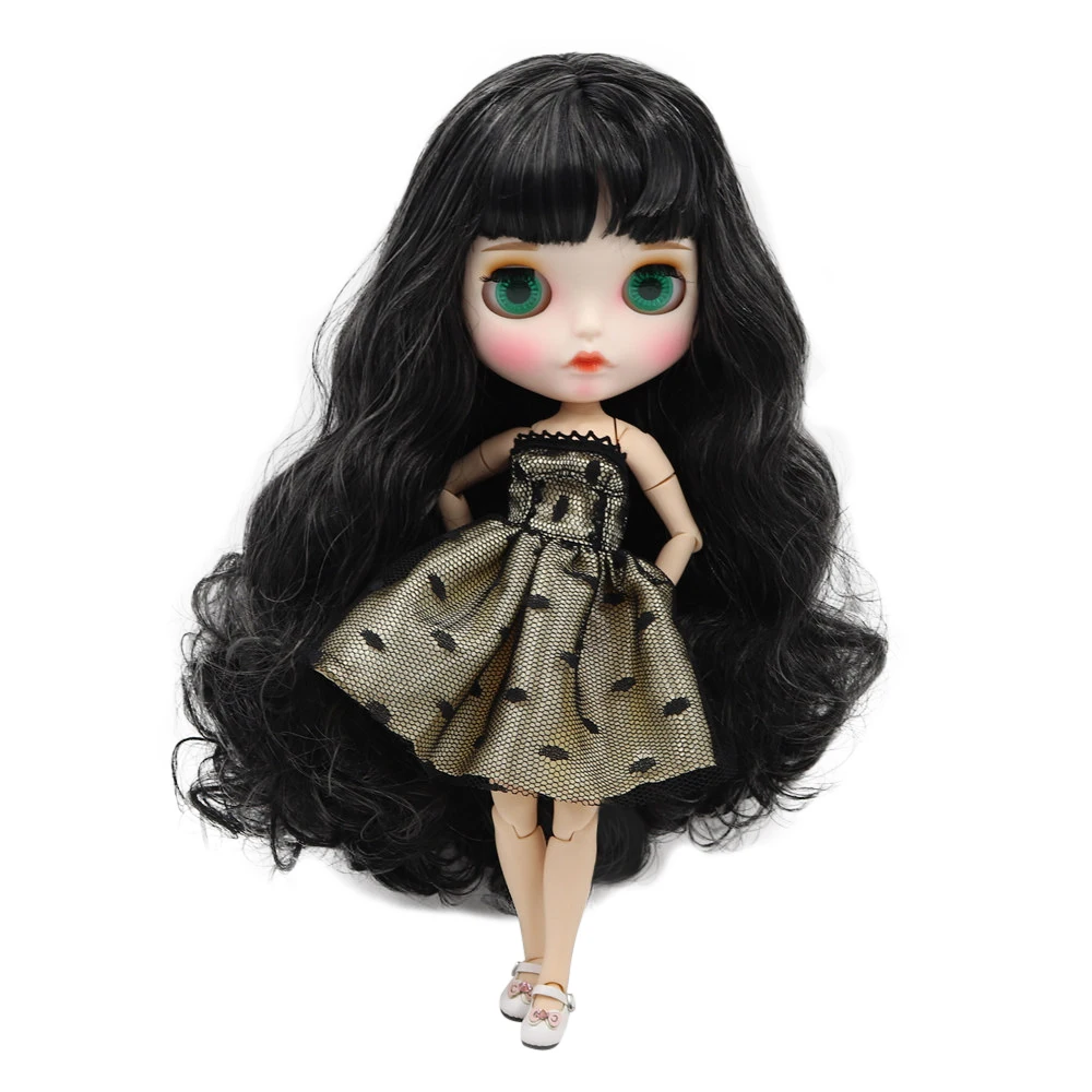 Кукла Blyth doll от ICY DBS с белой кожей для суставов черными волосами новое матовое