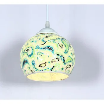 

Tiffany Pastoral style single head Mediterranean small pendant light creative Cafe entrance corridors restaurant lamp DF107 lo10