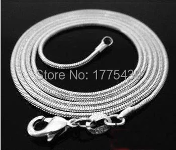 

(5Pcs=1Lot ! ) Free Shipping 925 Sterling Silver 1.2mm Snake Chain 16",18",20",22" ,24" Pick Size For Necklace Making