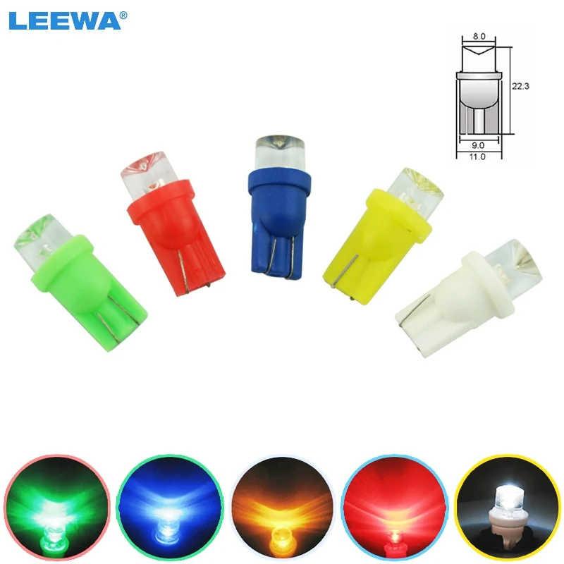 Leewa 10Pcs Auto Auto 5-Colore T10 194 168 1-Led Concavo Condotto La Base Del Cuneo Dashboard Led Lampadine # Ca3167