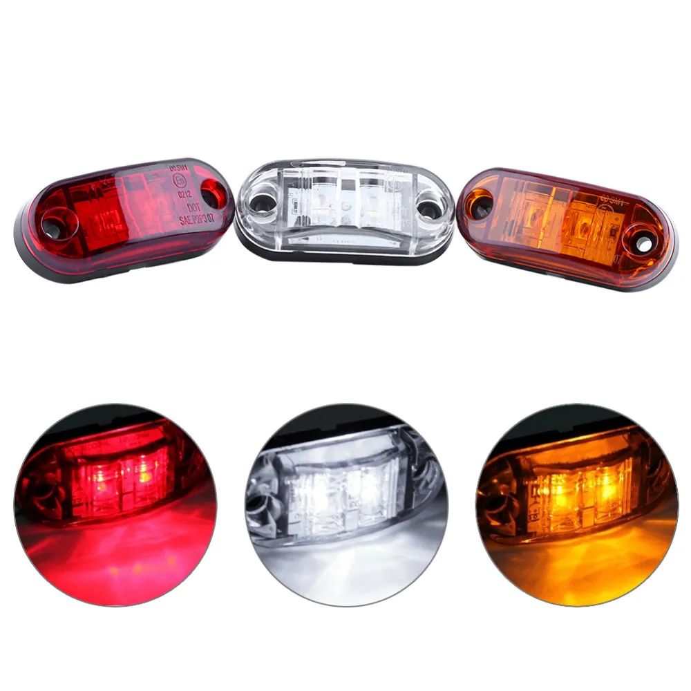4PCS Set 2 LED Auto Car Truck Trailer Caravan Side Marker Light Clearance Lamp 12V 24V