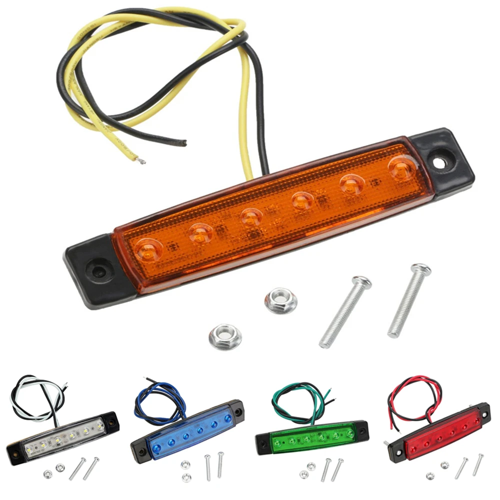 

12V 24V 6 LED Car LED Side Clearance Lamp Tail Reverse Turn Signal Light Truck Trailer Lorry UTE Warning Parking Lights 5 Colors