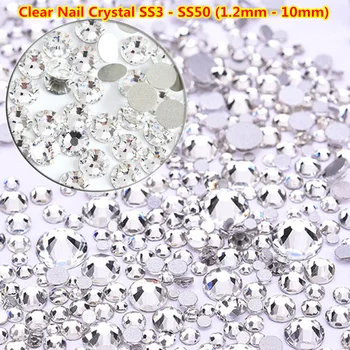 

ss3-ss50 Mix Sizes Micro Rhinestone ss3 Strass Nail Crystal ab ss16 ss20 Flat back Nail Clear Rhinestones Nail Art Decorations