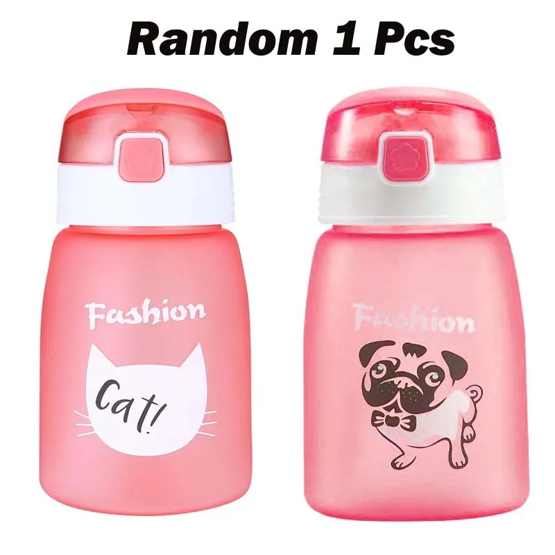 1 шт. бутылочка для малышей, чашка для новорожденных, детская бутылка для кормления питья, детские соломенные бутылки для сока и воды 430 мл - Color: Pink