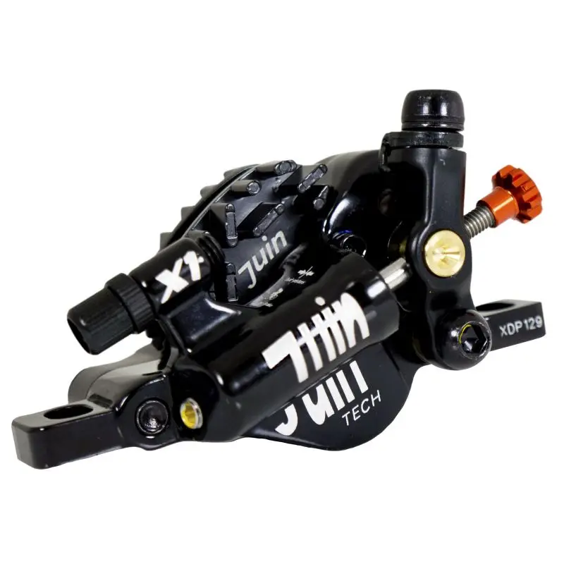 

Juin Tech X1 Hybrid Hydraulic Disc Brake Advanced Wire Clamp with Cooling Fin Black/Red/Orange Road | Cyclocross(CX)