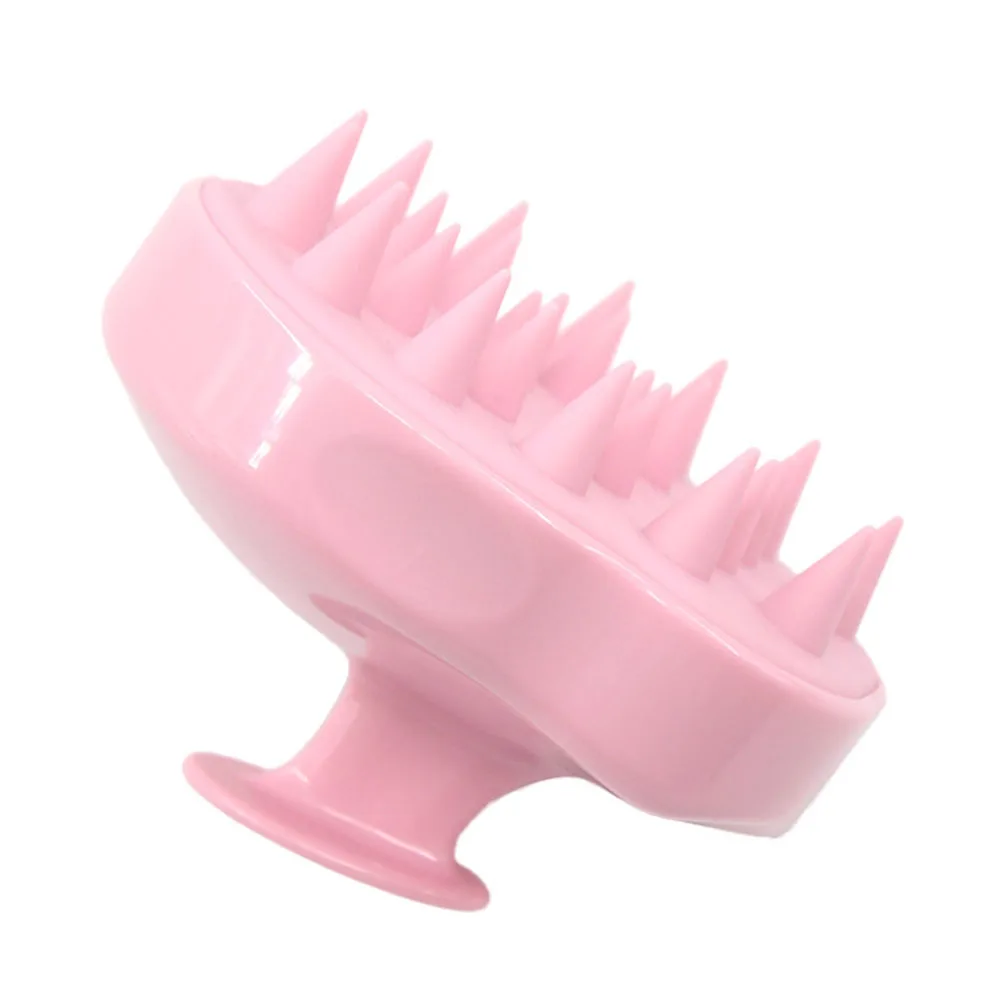 Spa Massage Brush Silicone Head Body Shampoo Scalp Comb Hair Washing Shower Brush TK-ing - Цвет: Pink