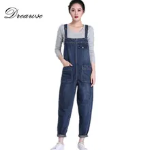Dreawse женские Комбинезоны Джинсы Весна Плюс Размер S-6XL свободные джинсы Карманы Pantalon Boyfriend Femme Tejanos De Mujer MZ2511