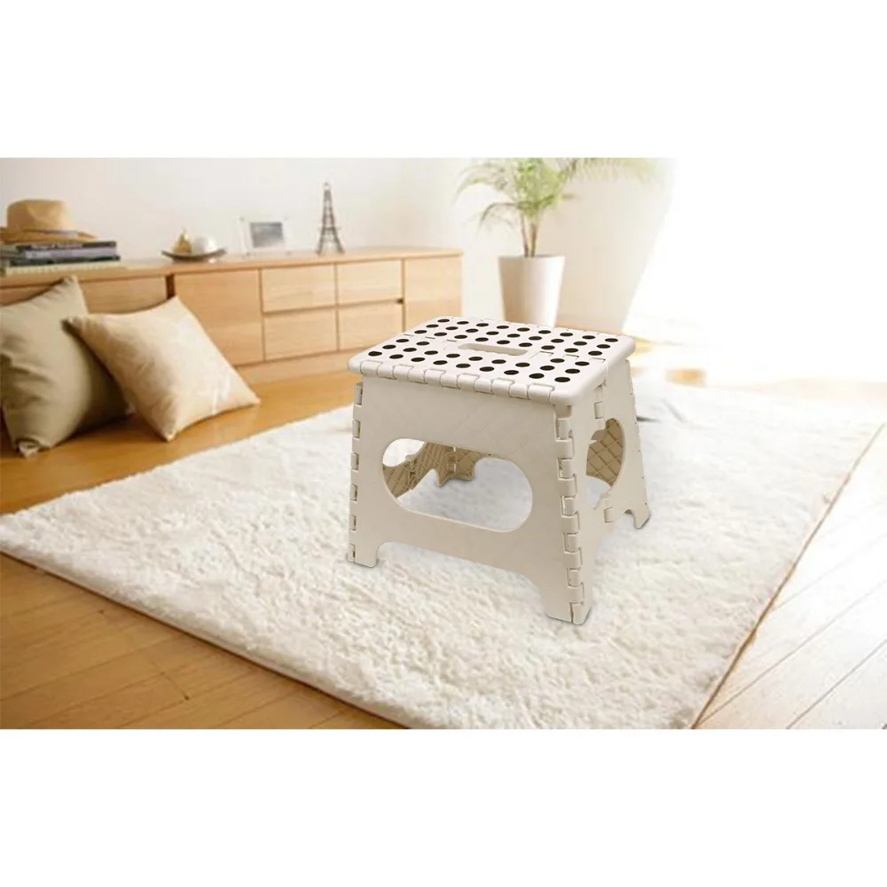 Travel Outdoor camping Folding Step Stool Plastic Carrying handle Portable Folding Chair Anti-slip Bathroom Stool 29x22x27CM