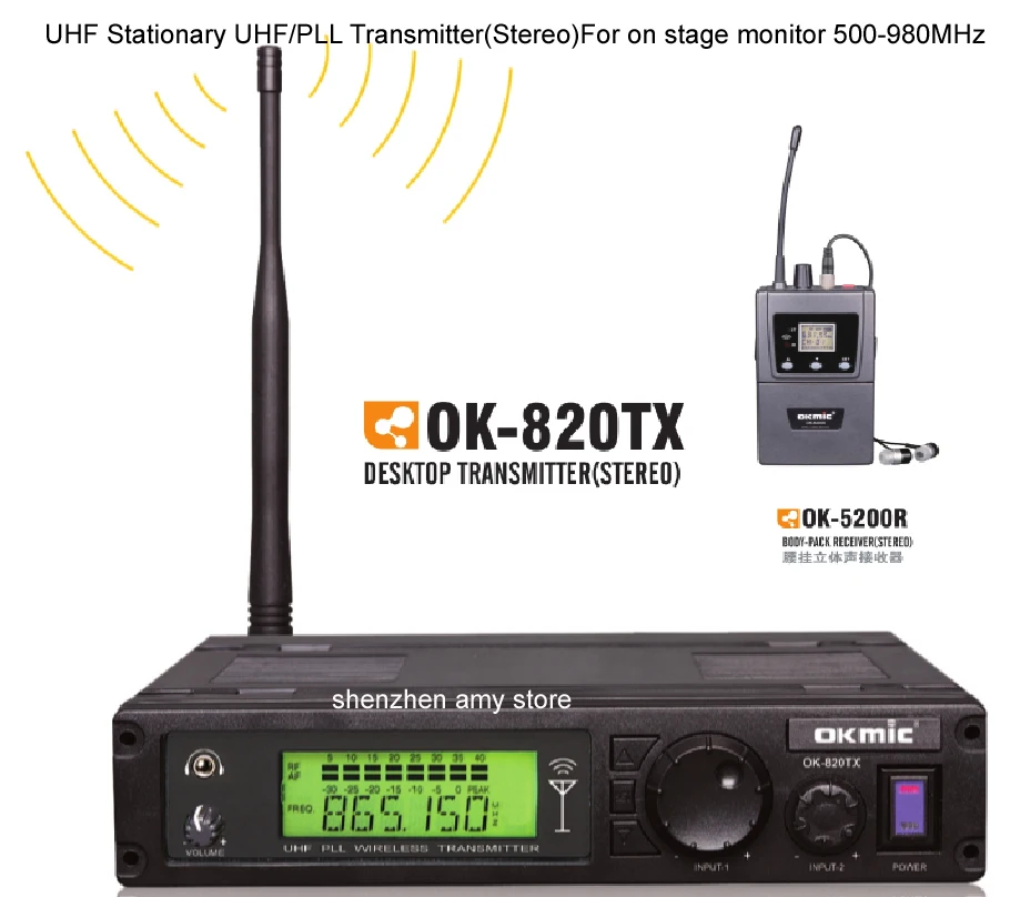 OK 820TX передатчик 5200R ПЕТЛИЧНЫЕ ресиверы беспроводная система ушного монитора