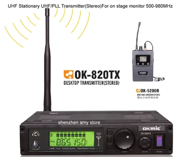 

OK-820TX Transmitter 5200R Lavalier Receivers Wireless In Ear Monitor System Stereo in ear Earbuds Family Fun TV earphones
