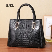 HJKL женская сумка из коровьей кожи с тиснением аллигатора женская сумка из натуральной кожи через плечо женская сумка на одно плечо