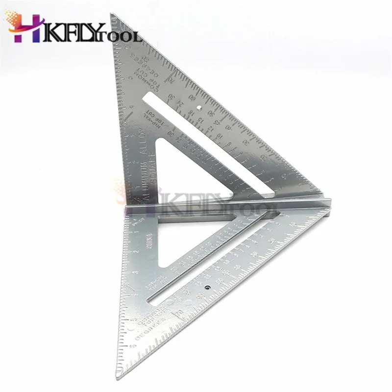 

7inch Metric Triangle Angle Protractor Aluminum Alloy Speed Try Square Carpenter's Measuring ruler Layout Tool
