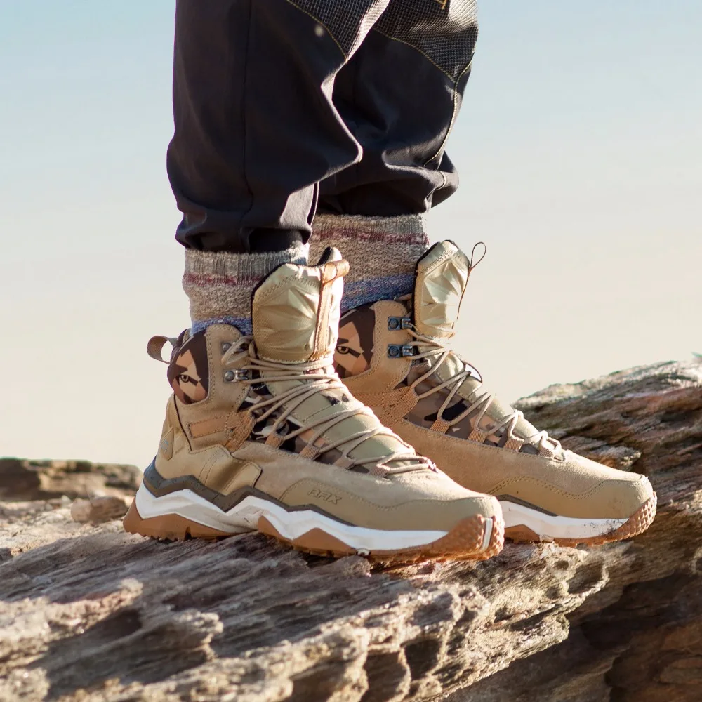 Rax Mannen Wandelen Schoenen Mid-Top Waterdichte Outdoor Sneaker Leer Trekking Laarzen Trail Camping Klimmen Jacht Sneakers Vrouwen