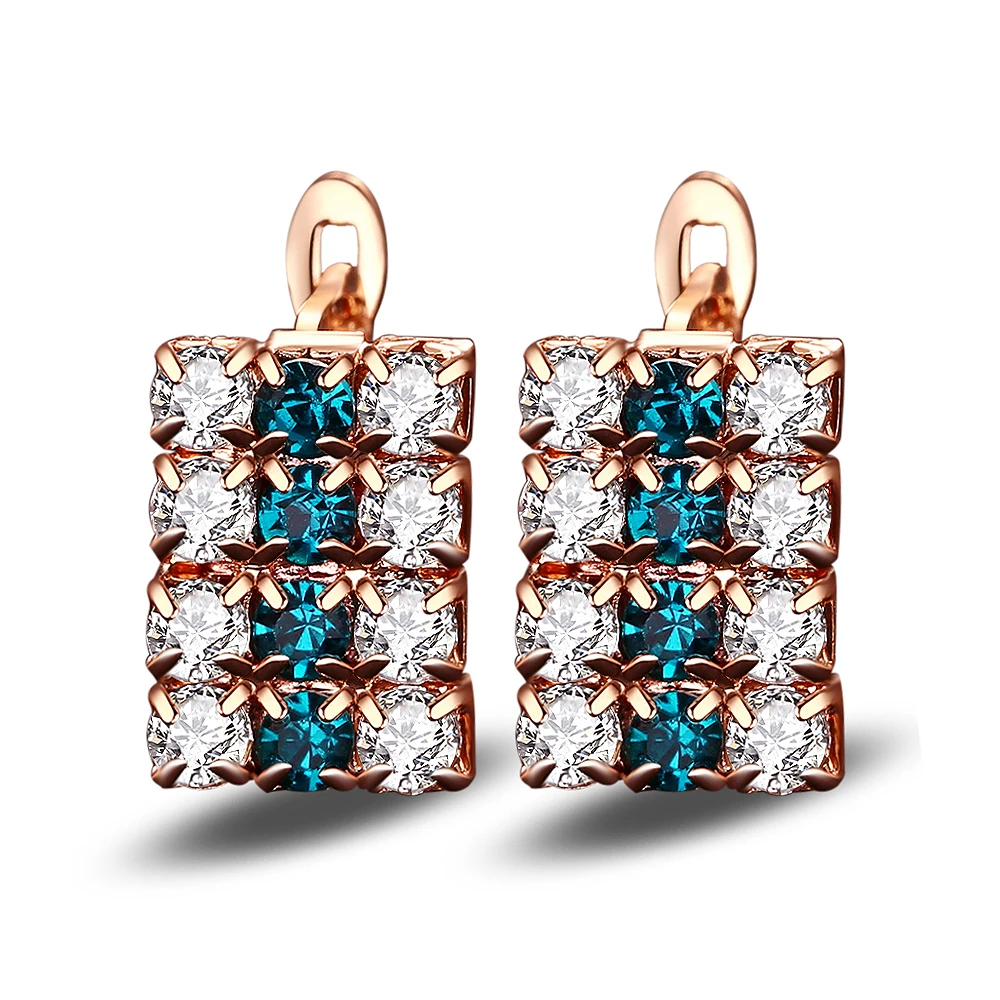 

Shallow Gold Crystal Earrings Gold Plated Stud Earrings for Women Jewelry Stud