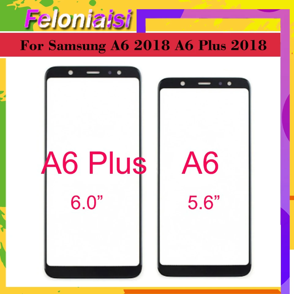 Сенсорный экран для Samsung Galaxy A6 A600 A6+ Plus A605 A605F сенсорный экран передняя стеклянная панель внешняя стеклянная линза