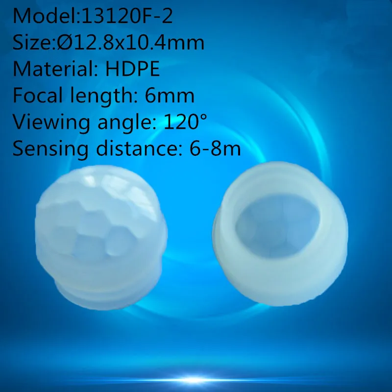 50 шт. 13120F-2 куполообразная форма человеческого тела Инфракрасный датчик HDPE пластиковая линза Френеля 12,8*10,4 мм фокусное расстояние 6-8 мм