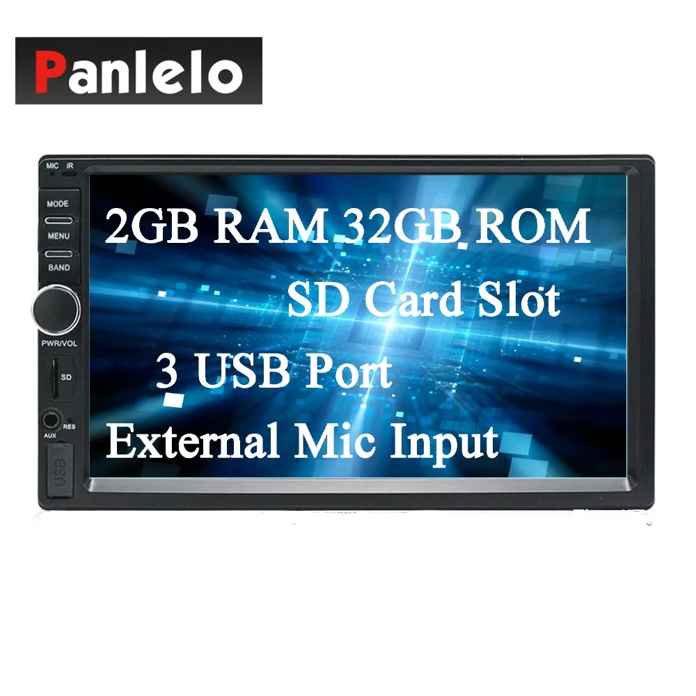 

Panlelo S1 Plus 2 DIN Android Car Stereo 2GB RAM 32GB ROM Car GPS Navigation Auto Radio AM/FM 7 inch Touch Screen Bluetooth Cam