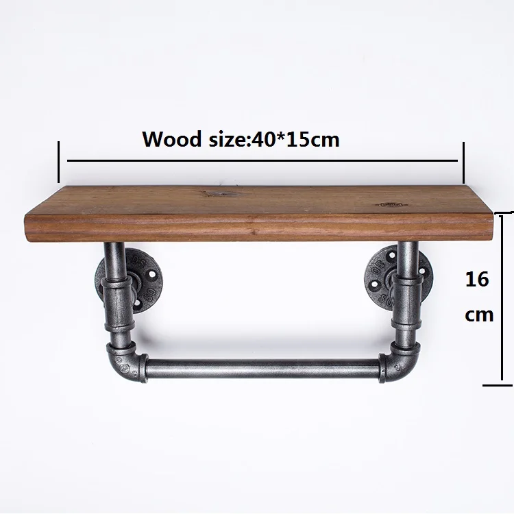 40*15 см Лофт американская мебель в стиле кантри, кованая железная настенная полка книжный шкаф полка для выставки полка для ванной комнаты вешалка для полотенец-Z38
