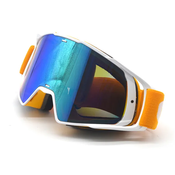 Новые очки, тонированные от ультрафиолетовых лучей в полоску мотоцикл очки Мотокросс Велосипед Беговые гибкие очки снег лыжный Lunette - Цвет: Orange Belt