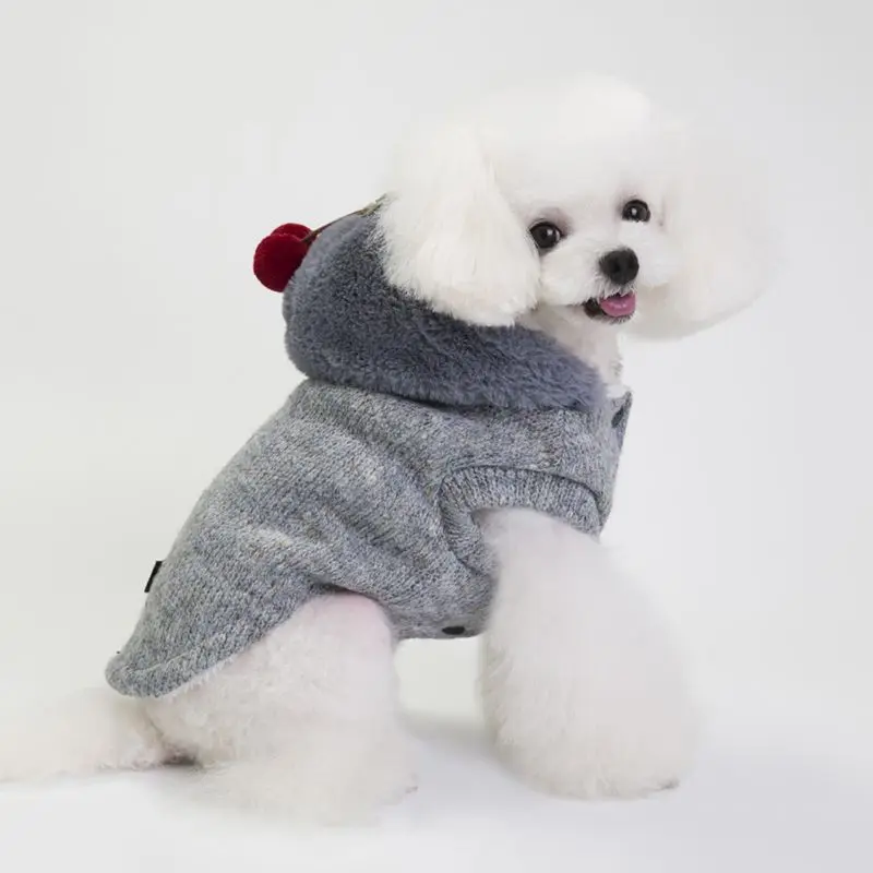 

Autumn Winter Pet Dog Sweater Models With Small Cherry Style Cotton Dog Coats Jackets