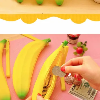

Small bag purse Lovely Silicone Banana Tie Zipper Coin Purses Multifunctio Wallets billeteras para mujer