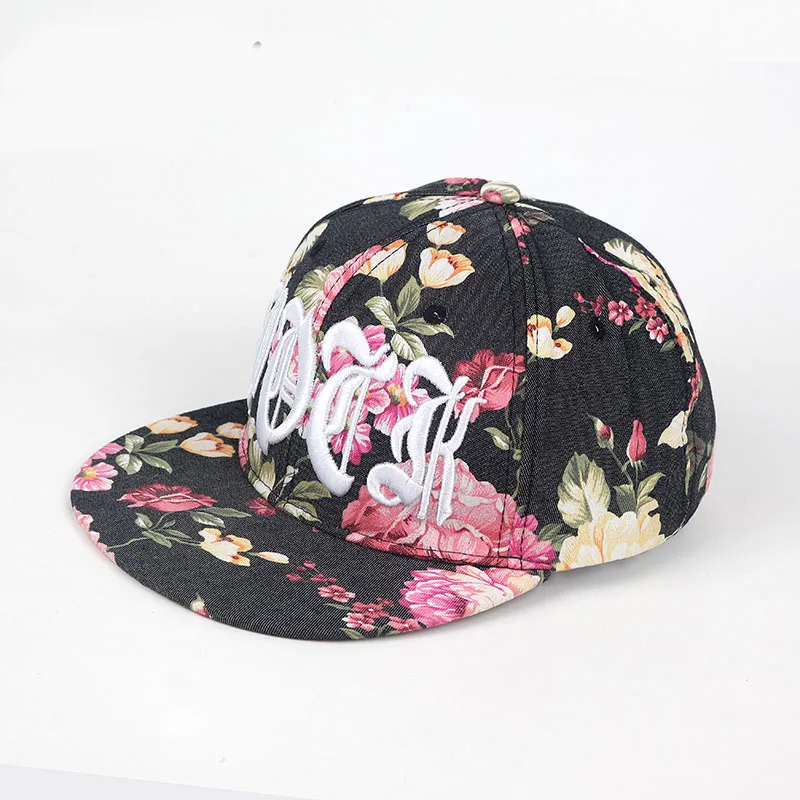 

Fashion Hip Hop Snapback Caps Bone Flat Bill Snapback Adjustable Baseball Caps Flower Print Men Women Hat Hats ZZ4060