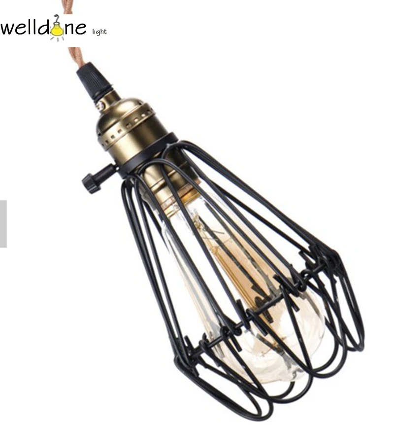 

Factory supplier Loft Retro Hanging Lamp Industrial Minimalist Iron Cage Pendant Light for Bar Cafe Restaurant decoration