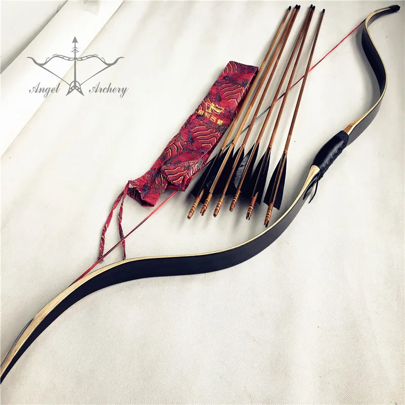 20lb 60lb Черный ламинированный лук Рекурсивный Huntinglongbow Лук Набор Охота для охоты