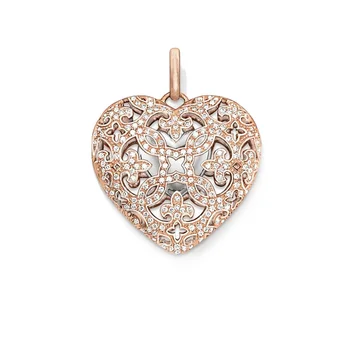 

Rose Gold Color Zirconia Openable Locket Heart Pendant Include Heart Fit Necklace, European Most Fashion Glam Jewelry For Women