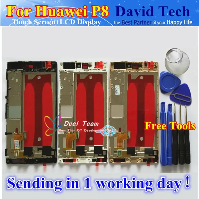 Prix pour Haute qualité nouveau lcd display + écran tactile digitizer assemblée pour huawei ascend p8 téléphone gra-ul10 5.2 "avec Cadre Livraison Gratuite Prix pour Haute qualité nouveau lcd display + écran tactile digitizer assemblée pour huawei ascend p8 téléphone gra-ul10 5.2 "avec Cadre Livraison Gratuite