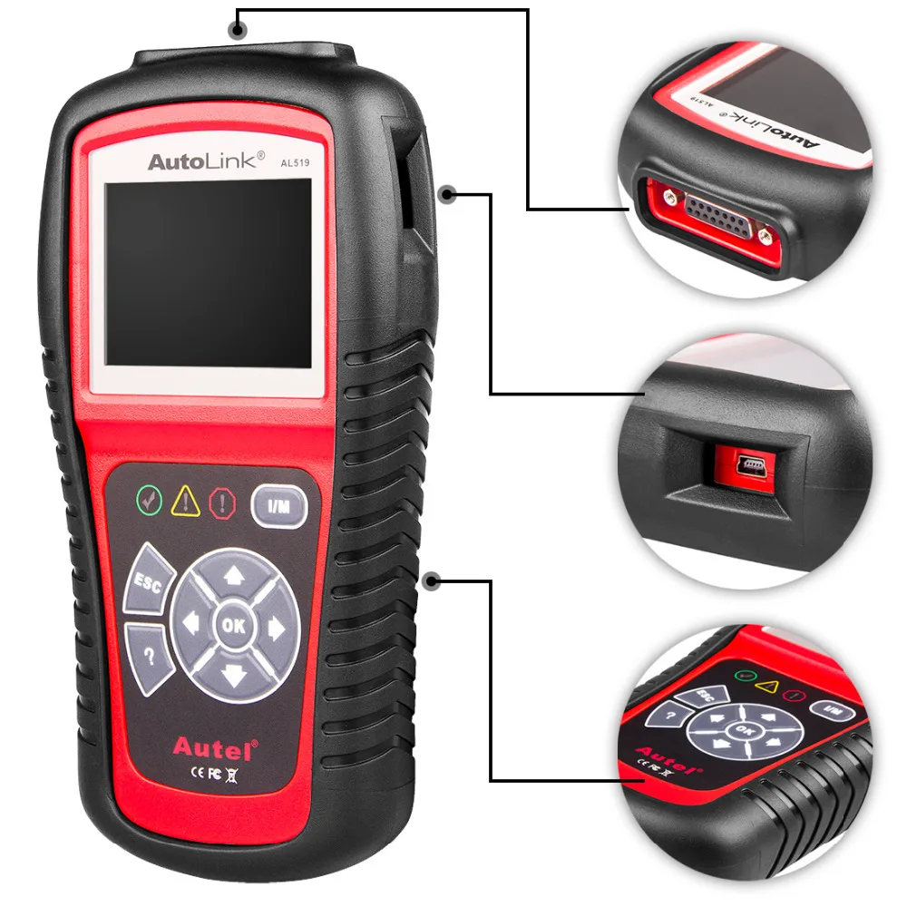 Autel AL519 AL619 OBD2 Scanner Diagnostic Tool Car Diagnostic Scaner Code Reader Automotriz ABS,SRS Automotive Scanner Scan Tool best car inspection equipment