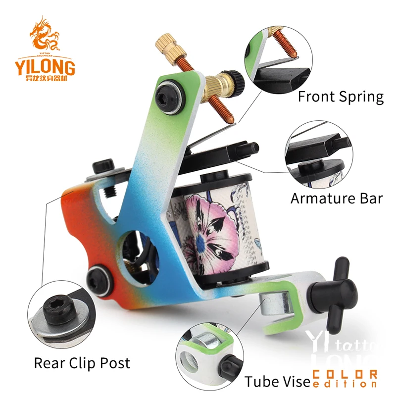 Beste Compleet Tattoo Machine Kit Set 2 Coils Guns Pigment Sets Power Tattoo Beginner Grips Kits Permanente Make Up