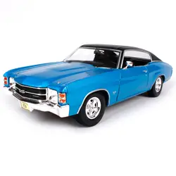 Maisto 1:18 1971 chevrolet chevelle ss454 синий модель автомобиля 275*105 мм * 77 мм роскошные классические автомобили модель старый автомобиль игрушка для мужчин