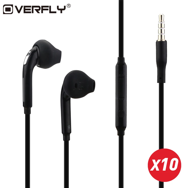 

Overfly 10 Pcs S6 Stereo Music Earphones 3.5mm Headphones with Mic Volume Control fone de ouvido for Xiaomi Sport Headset