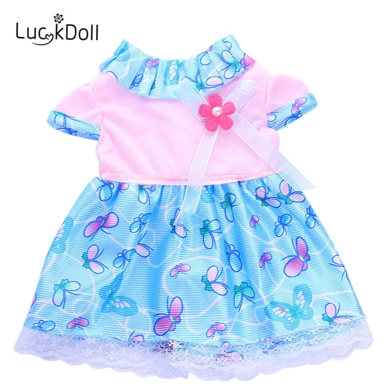 Платье LUCKDOLL с круглым вырезом и коротким рукавом подходит для 18 дюймовых
