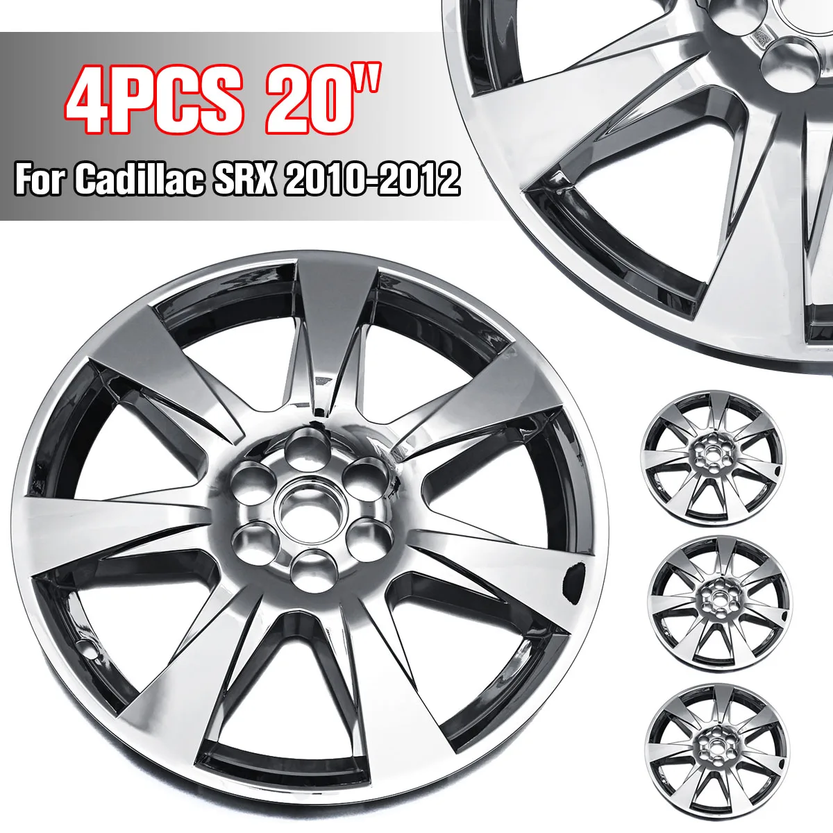

NEW 4PCS Car 20" Hubcaps Silver ABS Car Iron Wheel Caps Hub Cap Cover For Cadillac SRX 2010-2012 Auto Refit Accessorie