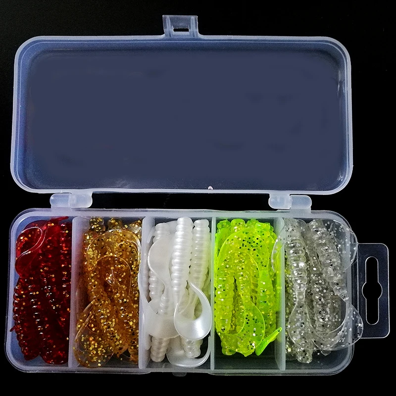 Buy 50pcs Soft Lures Set Box Classic Flexible Swimbaits Artificial Bait