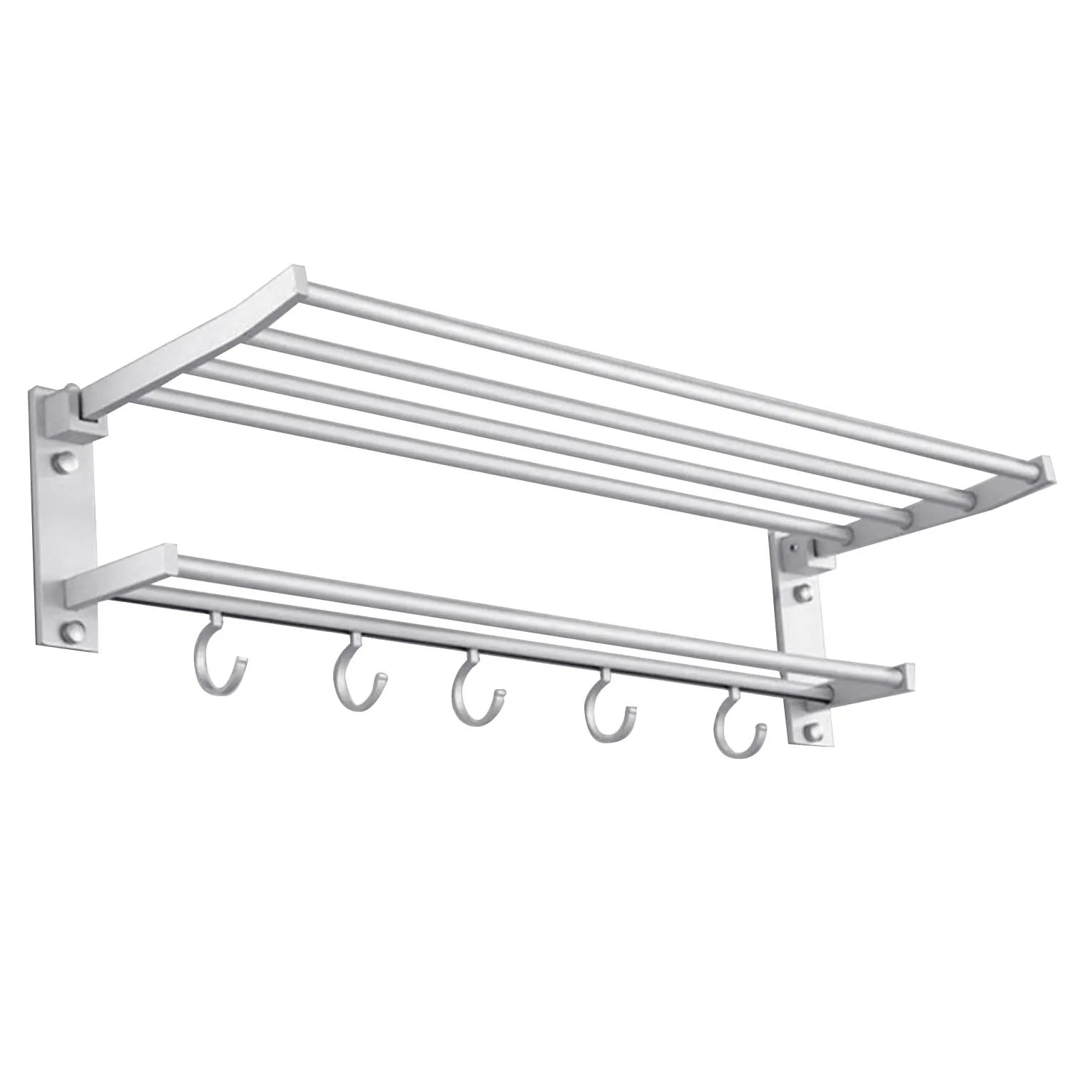 60 سنتيمتر طوي الحائط الفضاء الألومنيوم منشفة تخزين شماعات الرف حامل حامل رف مع 5 قطعة السنانير للمنزل فندق الحمام 60 سنتيمتر طوي الحائط الفضاء الألومنيوم منشفة تخزين شماعات الرف حامل حامل رف مع 5 قطعة السنانير للمنزل فندق الحمام