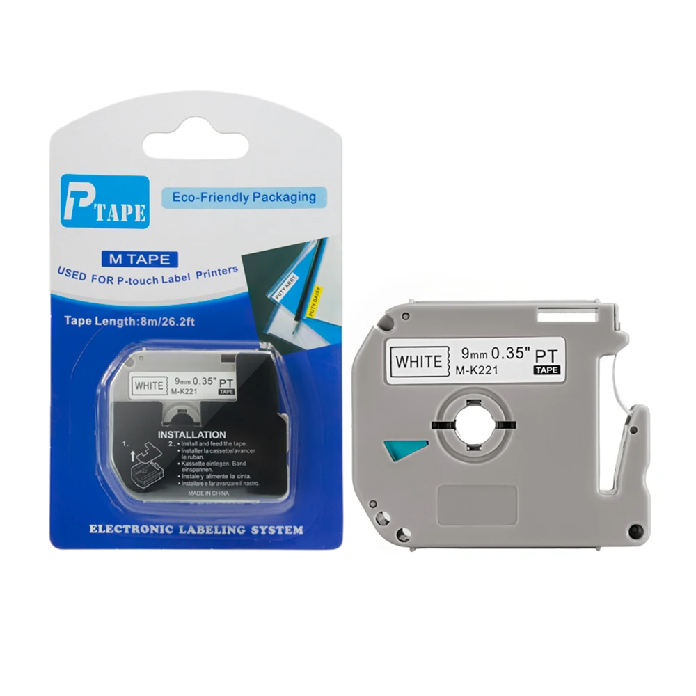 

10PCS PUTY 9mm M-K221 M-K421 M-K521 M-K621 M-K721 compatible M tapes thermal label tapes for Ptouch thermal label printers