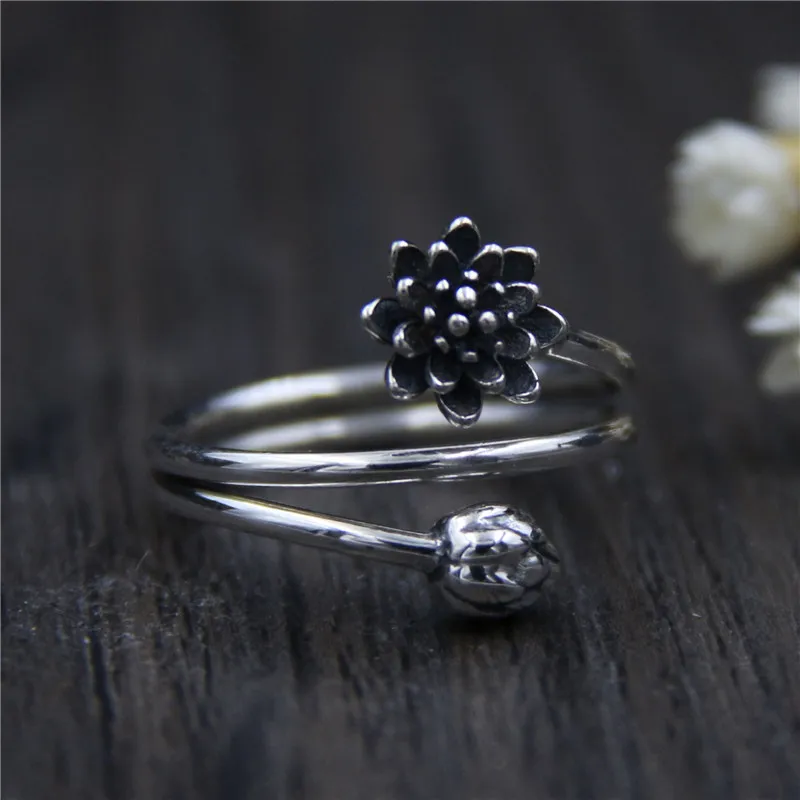 sterling silver jewelry Original floral multi-layer female models ring Thai to do the old retro opening | Украшения и аксессуары